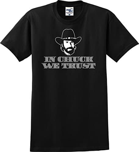 in Chuck Norris We Trust Funny Unisex T-Shirt (S-5X) (X-Large, Black)
