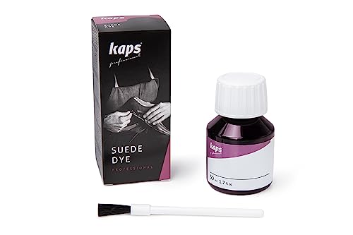 Nubuck & Suede Shoe Dye, Fix Repair Color and Paint Shoes Bags and Leather Goods, with Application Brush, Many Colors, by Kaps (129 - Light Brown)