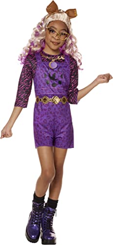 InSpirit Designs Monster High Kids Clawdeen Costume | Officially Licensed | Kids sizing available in S-XL | Purple romper with matching accessories, Small