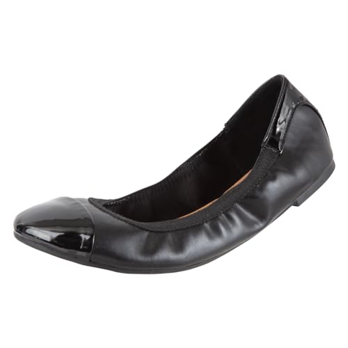 Comfort Plus by Predictions Women's Black Claire Scrunch Flat 8 Medium