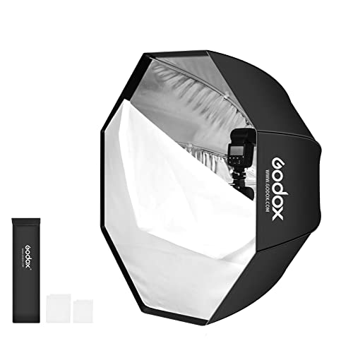 Godox 31.5' / 80cm Octagon Reflective Umbrella Soft Box Silver with Carrying Bag Portable Octagon Umbrella Softbox Reflector Octabox for Studio Photography Flash Speed Light (31.5in)