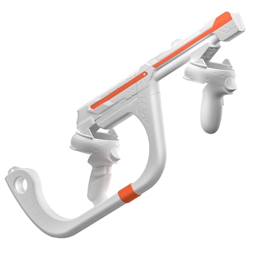 VR Gun Stock FPS Gaming Accessories for Meta Quest 2, 2-in-1 Stable Oculus Quest 2 Controllers Bracket Attachments Holder, Enhanced Games Reality Experience