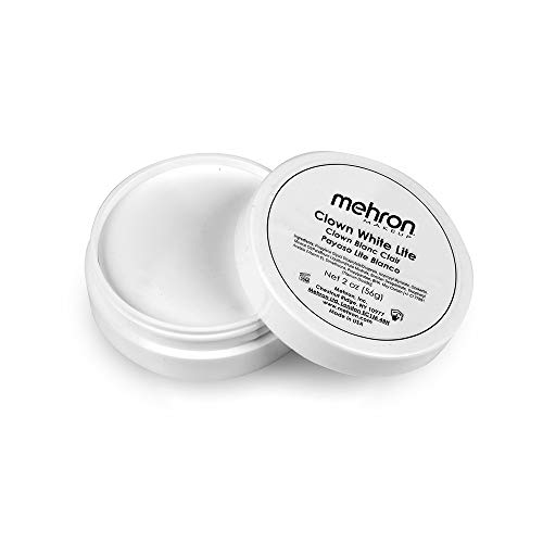 Mehron Makeup Clown White Lite | Professional Face Paint & Body Paint | White Cream Makeup, White Face Paint Makeup for Clown Makeup, Stage, Film, Cosplay, Mime, & Halloween 2 oz (56g)