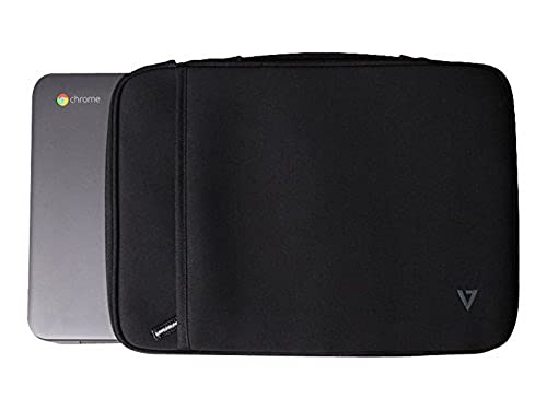 V7 11.6' Water-Resistant Neoprene Ultrabook Sleeve for 12 in Chromebook, 12 in Ultrabook, 11.6 in MacBook Air - CSE5H-BLK-9N