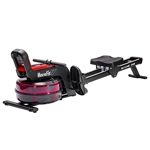 HouseFit Water Rower Rowing Machine with 330Lbs Weight Capacity for Home use Water Row Machine Exercise Equipment with iPad and Phone Support LCD Digital Monitor