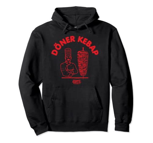 Döner Kebap Shirt, Kebab Cook & Kebab Skewer & Sandwich Logo Pullover Hoodie