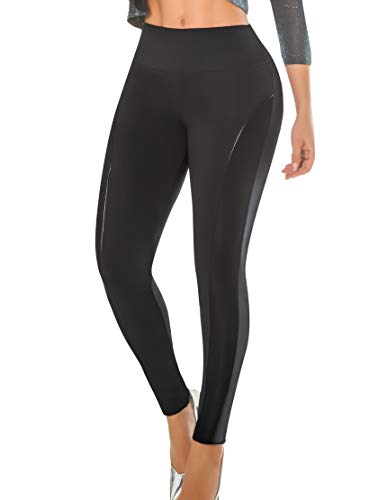 ARANZA Womens Legging Butt Lifting Wide Waistband High Waist Compression Pant Leg Shaper Angel Black