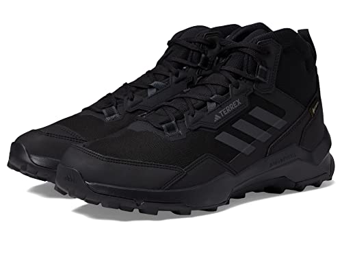 adidas Men's Terrex AX4 Mid Top Gore-TEX Hiking Sneaker, Black/Carbon/Grey, 9