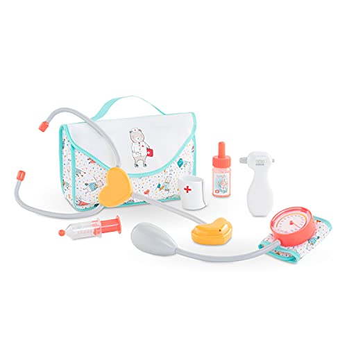 Corolle Large Doctor Play Set - 7 Piece Accessory Set Includes Storage Bag, Cast, Thermometer, Stethoscope and More - Mon Grand Poupon Accessories Fit 14-17' Baby Dolls, for Kids Ages 2 Years and Up