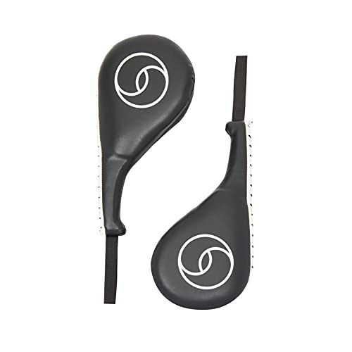 2 Pack Taekwondo Kick Pads, Martial Arts Training Equipment, Kickboxing Striking Target Pads, TKD Sparring Gear (Black, 15 x 2.5 x 7.5 in)