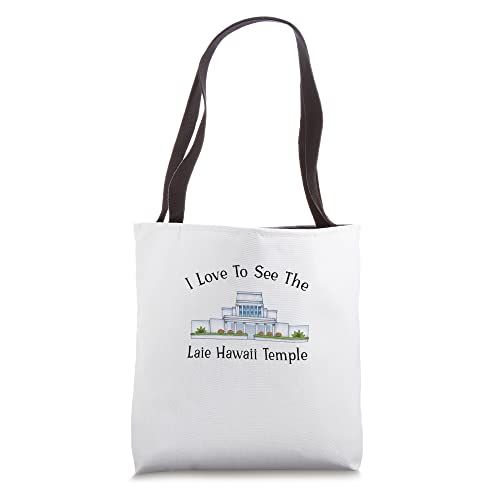 Laie HI Temple, I love to see my temple, color Tote Bag