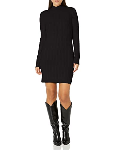 French Connection Women's Katrin Cable Long Sleeve Dress, Black, xs
