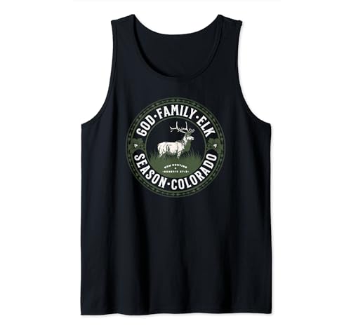 God Family Elk Hunting Colorado Bowhunting Genesis 27:3 Tank Top