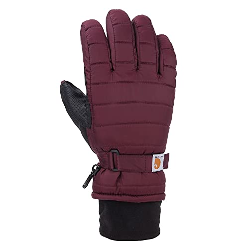 Carhartt womens Quilts Insulated With Waterproof Wicking Insert Cold Weather Gloves, Crabapple, Large US
