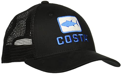 Costa Del Mar Trucker Hat, Black + Black, One Size US