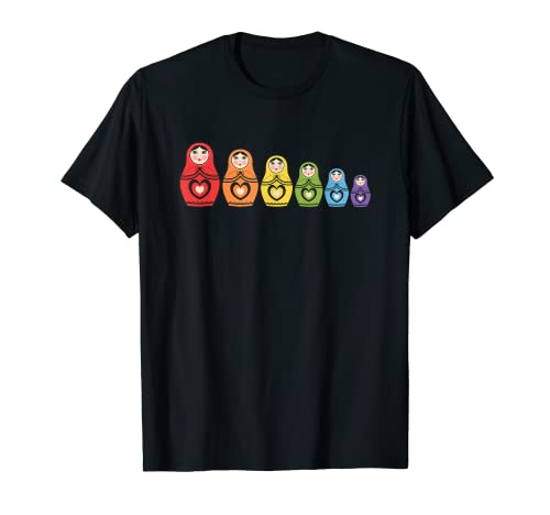 Matryoshka Russian Nesting Dolls Rainbow T-Shirt