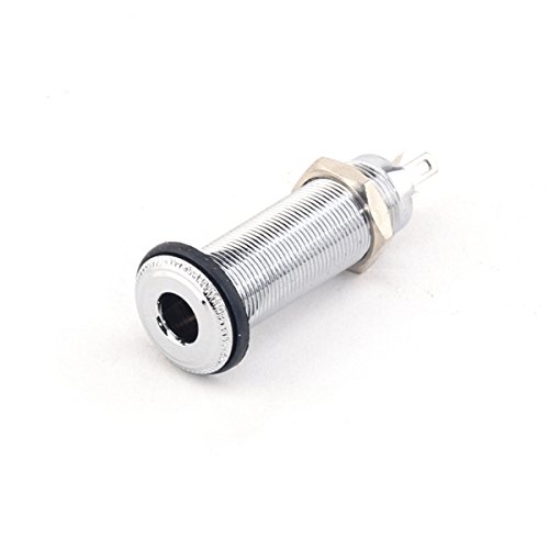 Musiclily Pro 1/4' Metal Stereo Guitar Bass Barrel Output Jack Plug Mono Input Jack Sockets for Electric Guitar or Bass, Chrome