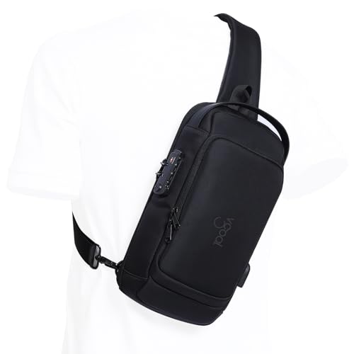 VGOAL Sling Backpack Men'S Chest Bag Shoulder Crossbody Sling Backpack for Men with USB Charging Port