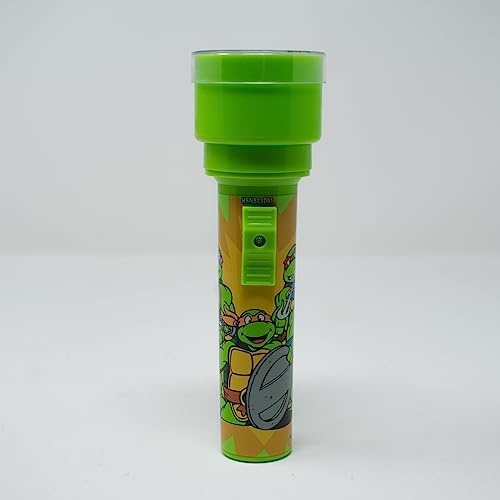 TMNT Handheld Flashlight Projector Light with Character Lens - Halloween Safety Trick or Treat, Night Light, Stocking Stuffer or Play