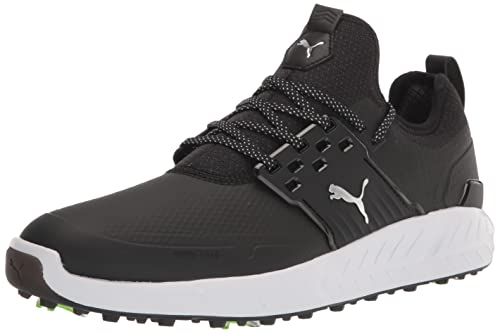 PUMA Men's Ignite Articulate Golf Shoe, Black Silver Black, 9