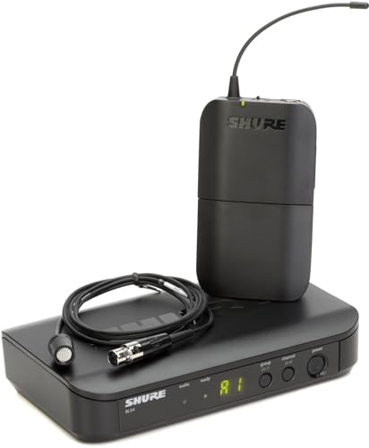 Shure BLX14/CVL UHF Wireless Microphone System - Perfect for Interviews, Presentations, Theater - 14-Hour Battery Life, 300 ft Range | Includes CVL Lavalier Mic, Single Channel Receiver | H10 Band