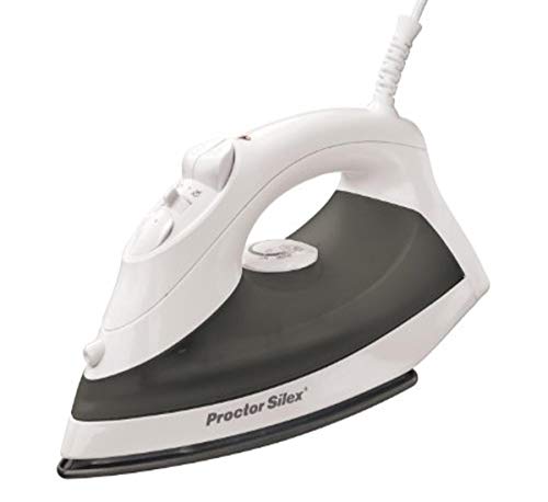 Proctor Silex Steam Iron & Vertical Steamer for Clothes with Nonstick Soleplate, 1200 Watts, Auto Shutoff, Adjustable Spray and Blast Settings, White (17202)