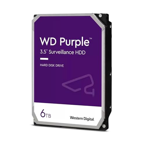 Western Digital 6TB WD Purple Surveillance Internal Hard Drive HDD - SATA 6 Gb/s, 256 MB Cache, 3.5' - WD64PURZ