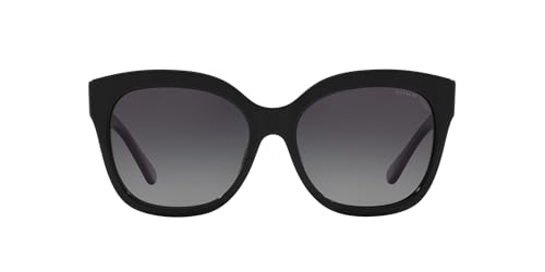 Coach HC8264 Sunglasses, Black/Grey Gradient Polarized, 56 mm