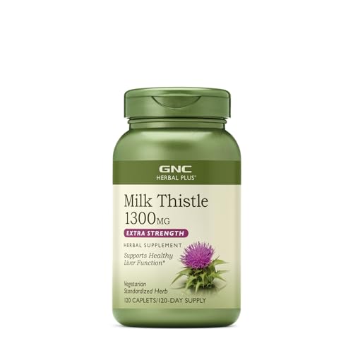 GNC Herbal Plus Milk Thistle 1300mg | Supports Healthy Liver Function | Vegetarian | 120 Count