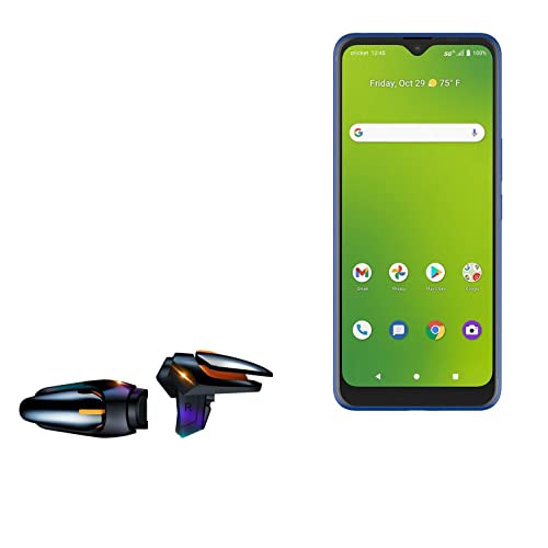 BoxWave Gaming Gear Compatible with Cricket Dream 5G - Touchscreen QuickTrigger Auto, Trigger Buttons Autofire Gaming Mobile FPS - Jet Black