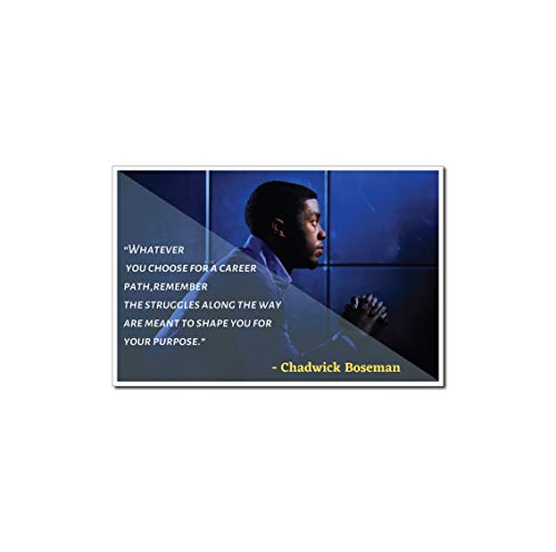 Chadwick Boseman Poster Quote “Whatever you choose for a career path remember the struggles...shape you for your purpose.” Motivational Educational Inspirational 12-Inches by 18-Inches Print CAP00087
