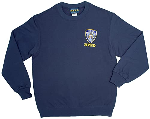 NYPD Torkia - Official Licensed Embroidered Sweat Shirts (Navy, Large)
