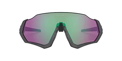 Oakley Men's Oo9401 Flight Jacket Rectangular Sunglasses, Steel/Prizm Road Jade, 37 mm