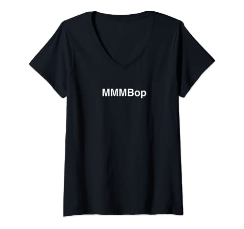 Womens MMMBop Retro Music Fun 90s Tees Tops V-Neck T-Shirt