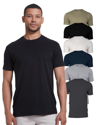 True Classic Tees | Premium Fitted Men's T-Shirts | Crew Neck | Staple 6-Pack | Large