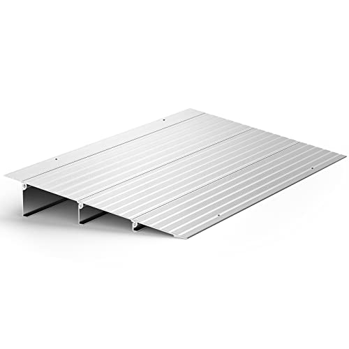 Door Threshold Ramp 3' Rise Door Ramp Aluminum Entry Ramp or Doorways Rated 800 lbs Load Capacity forWheelchair Scooters Power Chairs Walkers