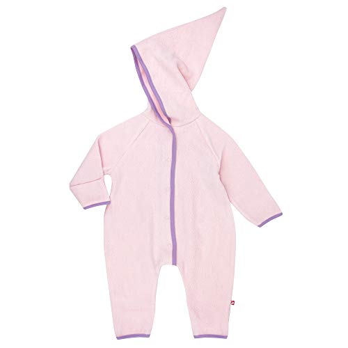 Zutano Cozie Fleece Baby One-Piece Elf Romper with Hood, Baby Pink, 6M