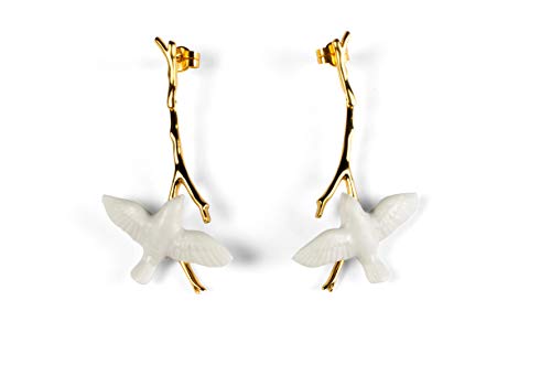 LLADRÓ Magic Forest Long Earrings Type 613. Porcelain Earrings.