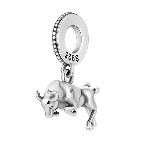 Spain Bullfight Bull Dangle Charm For Bracelet, Sterling Silver Charm, Mothers Day's Charm Women Jewelry