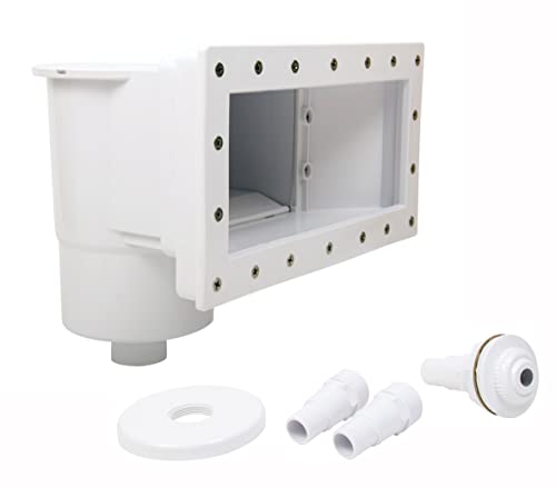 SunSolar Through Wall Skimmer Kit - Wide Mouth Opening for Above Ground Pools — Includes Floating Weir, Basket, Hose Adapters, Vacuum Plate and Pool Return Fitting — Easily Installed in The Pool Wall
