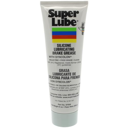 Super Lube 97008 Silicone Lubricating Brake Grease with PTFE, 8 oz Tube, Translucent White