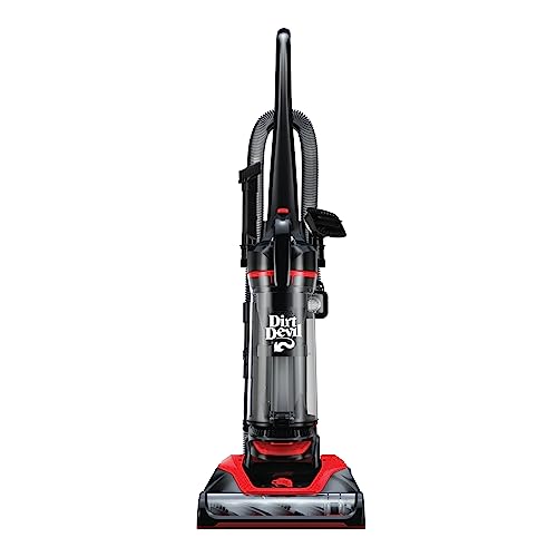 Dirt Devil Multi-Surface Extended Reach+ Bagless Upright Vacuum Cleaner Machine, for Carpet and Hard Floor, Height Adjustment, Powerful Suction with Versatile Tools, Lightweight, UD76300V, Red