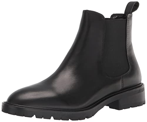Steve Madden Women's Leopold Chelsea Boot, Black Leather, 7