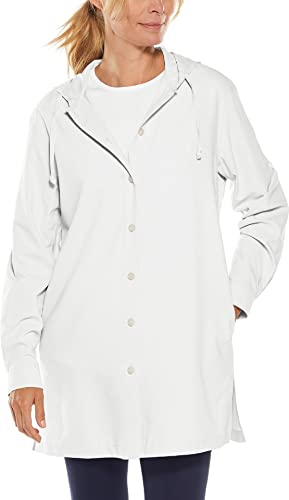 Coolibar UPF 50+ Women's Iztapa Beach Shirt - Sun Protective (Large- White)