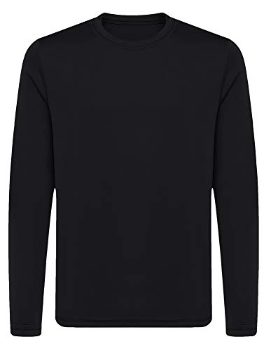OPNA Youth Athletic Performance Long Sleeve Shirts for Boy's or Girl's – Moisture Wicking, Small, Black