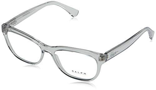 Ralph by Ralph Lauren Women's RA7113 Round Prescription Eyewear Frames, Shiny Crystal/Demo Lens, 52 mm