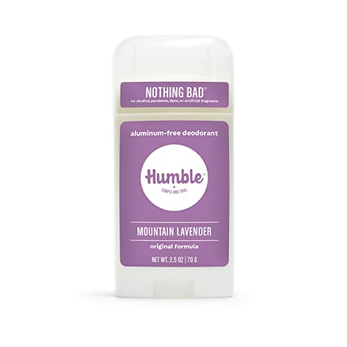Humble Brands All Natural Aluminum Free Deodorant Stick for Women and Men, Lasts All Day, Safe, and Certified Cruelty Free, Mountain Lavender, Pack of 1