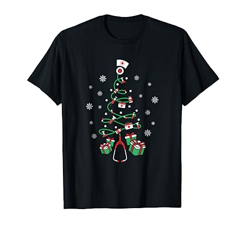 Xmas LPN Stethoscope RN Nursing Christmas Tree Nurse T-Shirt