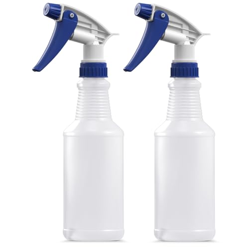 Bar5F Plastic Spray Bottles, Leak Proof, Empty 16 oz. Value Pack of 2 for Chemical and Cleaning Solutions, Adjustable Head Sprayer Fine to Stream