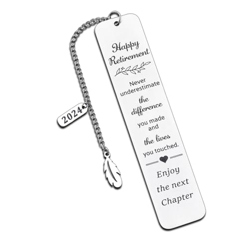 Retirement Gifts for Women Men, Retirement Gifts for Women 2024 Coworker, Retirement Gifts for Teacher, Going Away Gift for Coworker, Never Underestimate The Difference You Made Retirement Bookmark